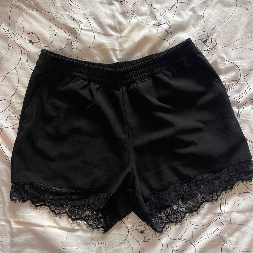 Only Black Textured Shorts